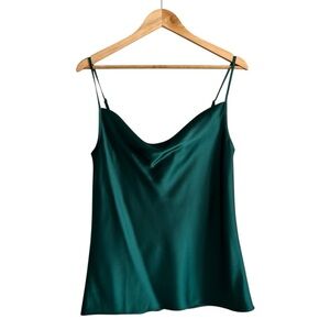 Mac Duggal Women’s Cowl Neck Emerald Green Top Size XS NWT